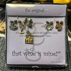 That Wine is Mine charms in silver & gold metal  NEW